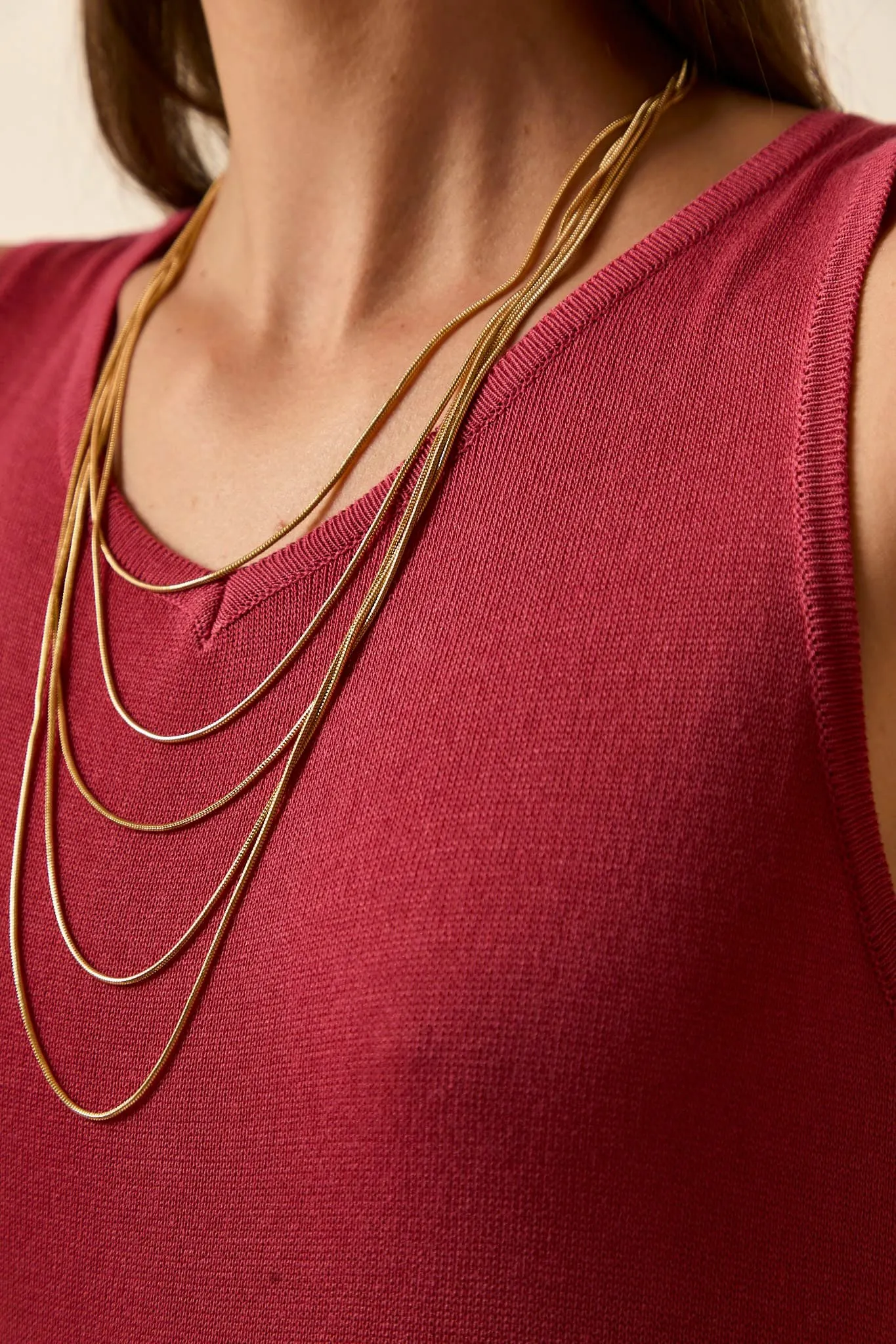 Collar largo cadenas dorado