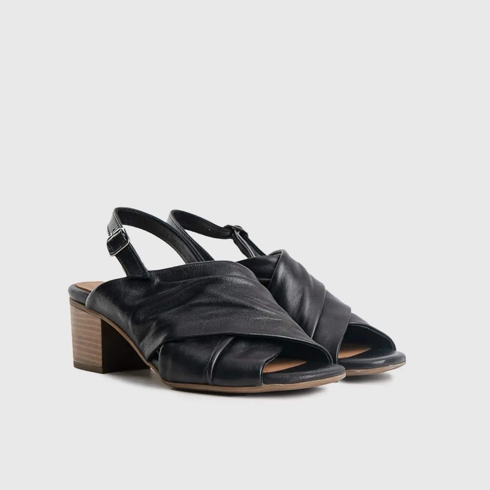 Comfort Block Heel Sandal Black 6027