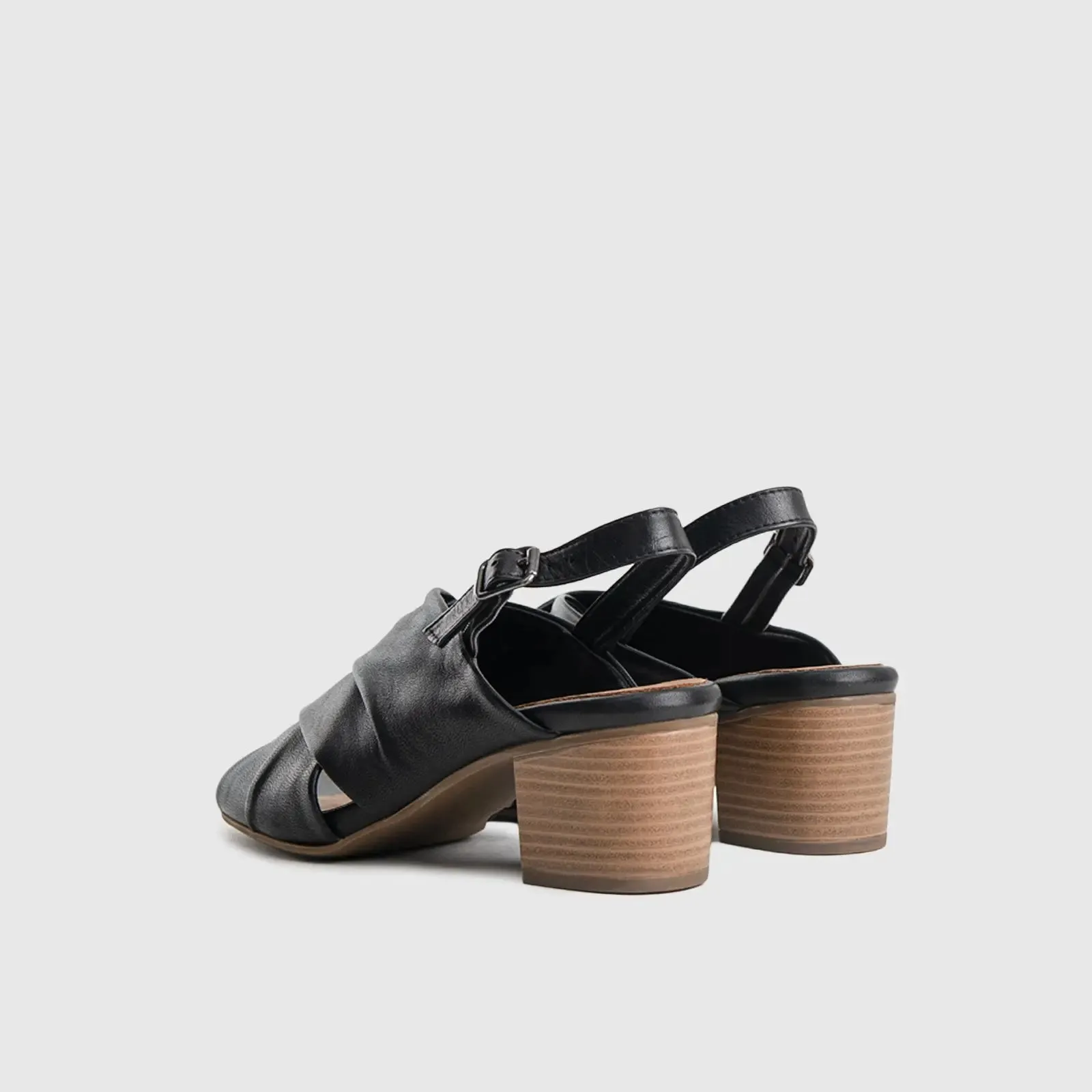 Comfort Block Heel Sandal Black 6027
