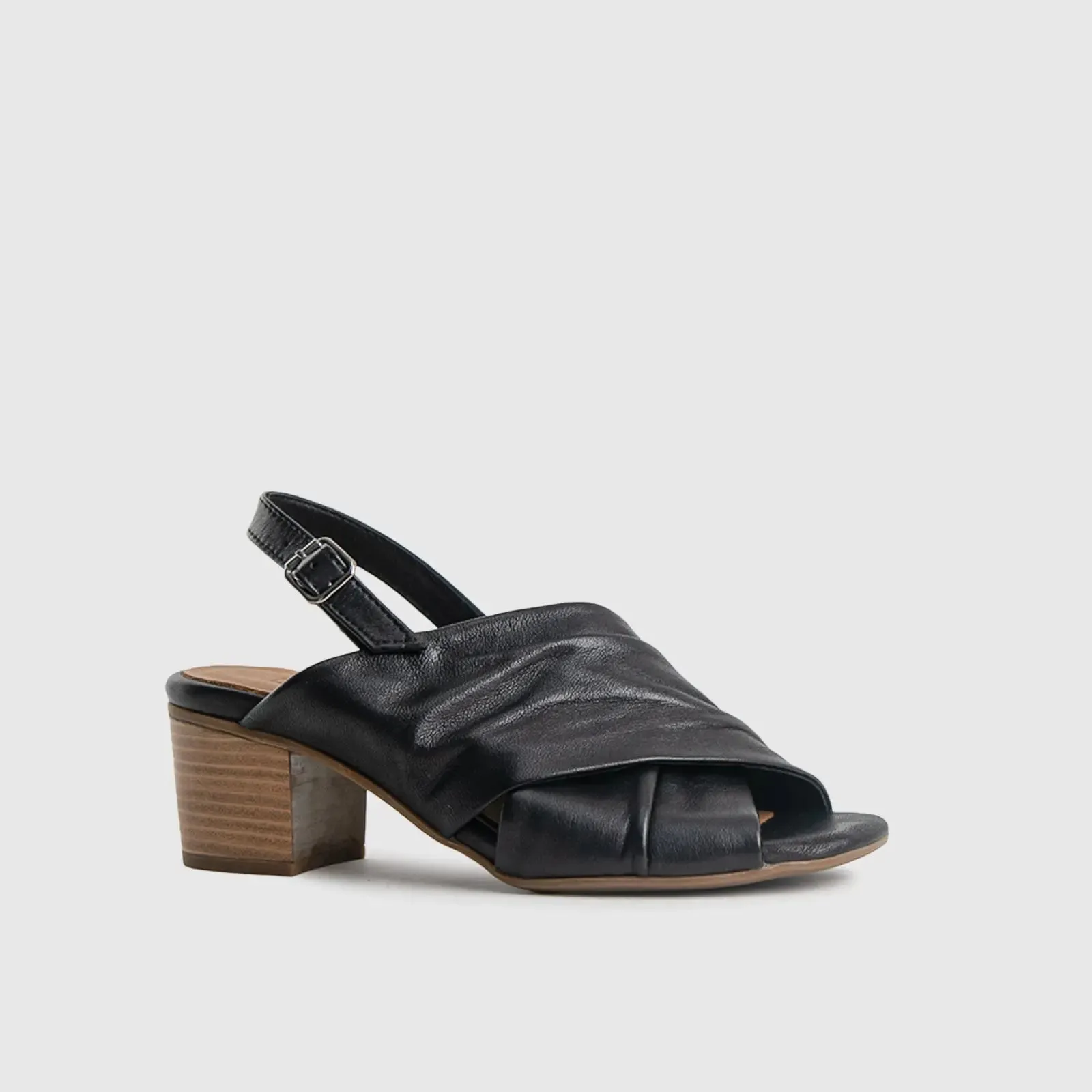 Comfort Block Heel Sandal Black 6027