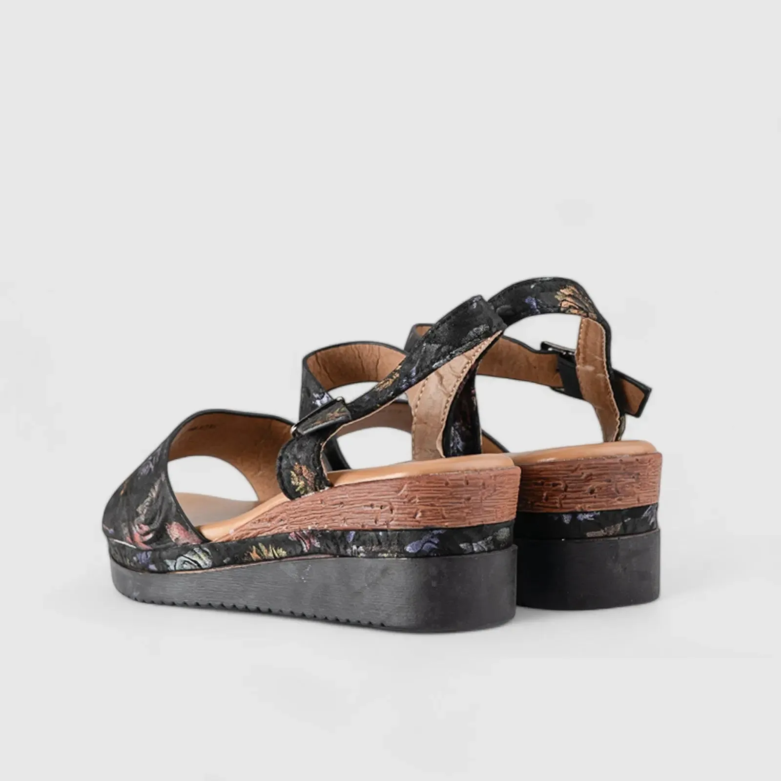 Comfort Wedge Sandal Black 10538