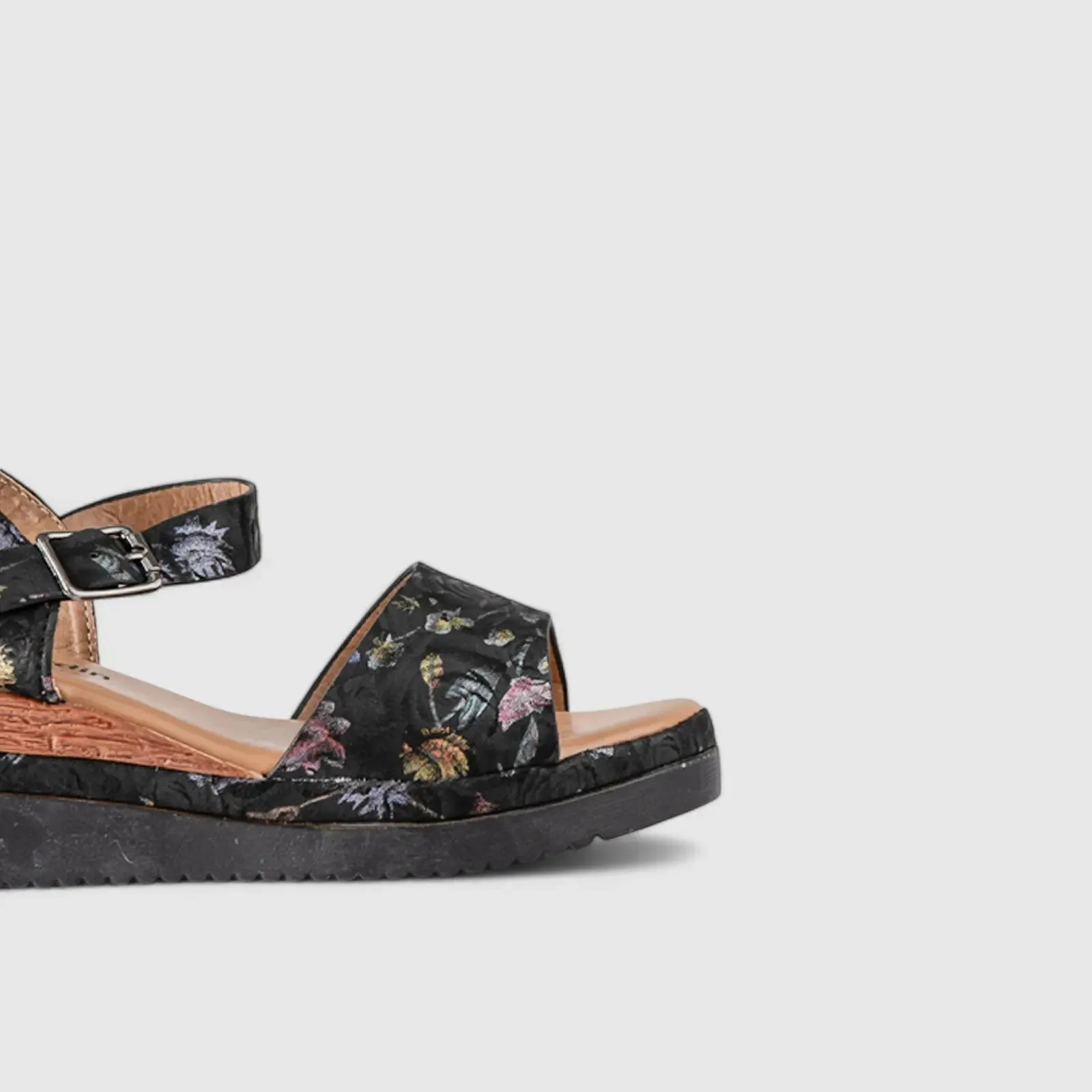 Comfort Wedge Sandal Black 10538