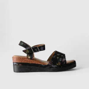 Comfort Wedge Sandal Black 10538