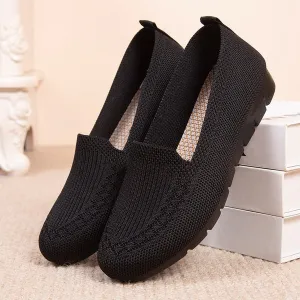 Comfortable and Breathable Slip-On Flats with Cushioned Sole for Women