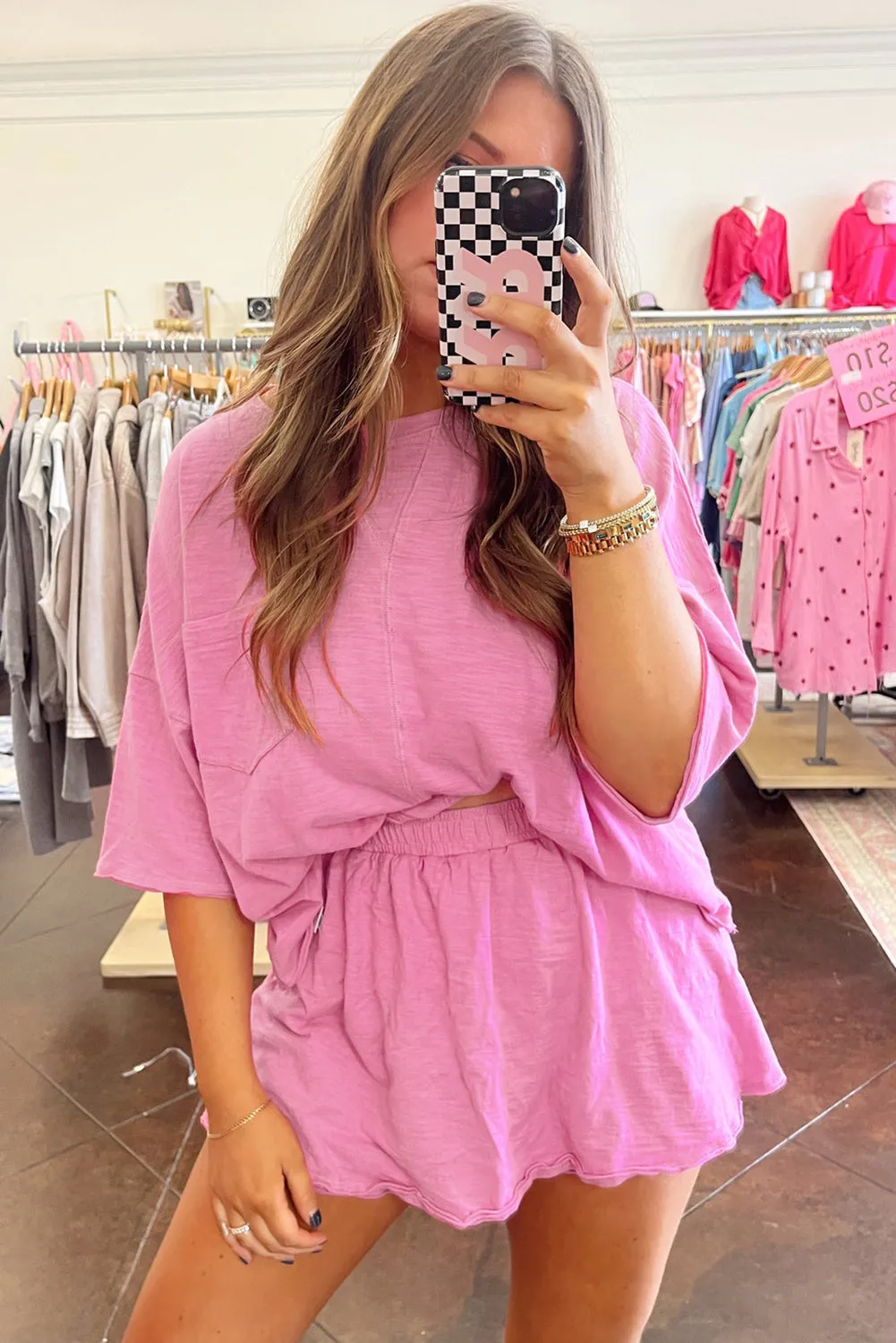 Conley, Loose Fit T Shirt and High Waist Skirt Set