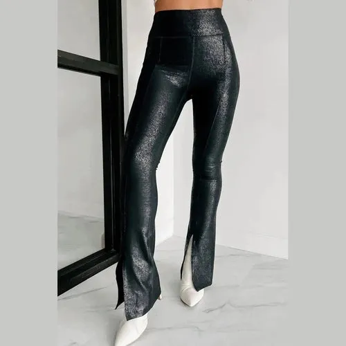 'Cora' Faux Leather High Waist Pants