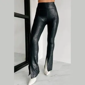 'Cora' Faux Leather High Waist Pants