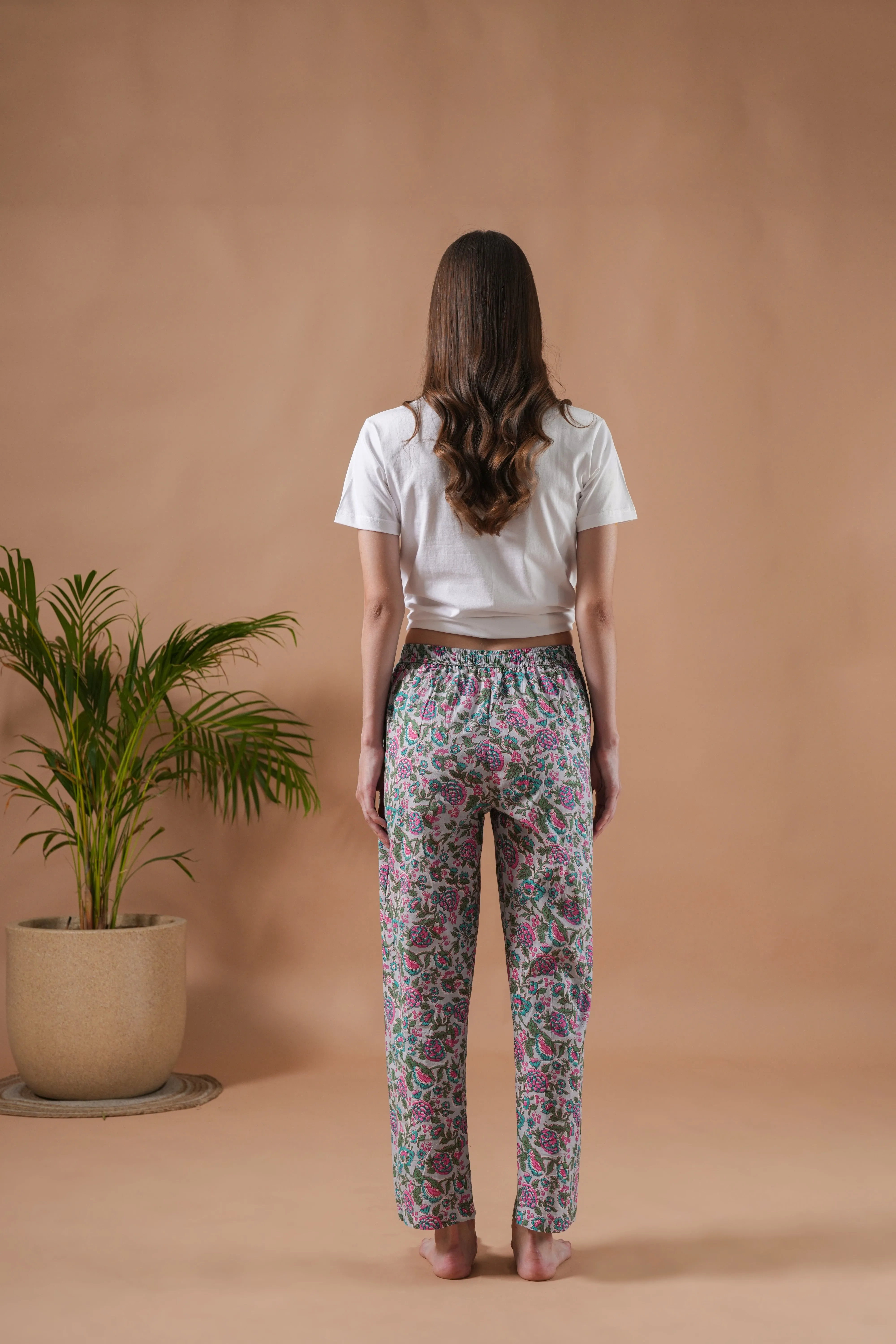 Cotton Pajama Pants Women - Pretty Petals