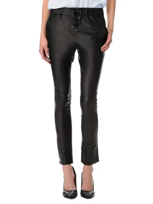 Cozy Laced Leather Pants