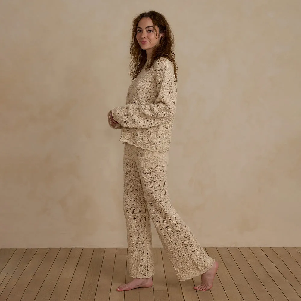 Crochet Knit Woman's Set | Natural