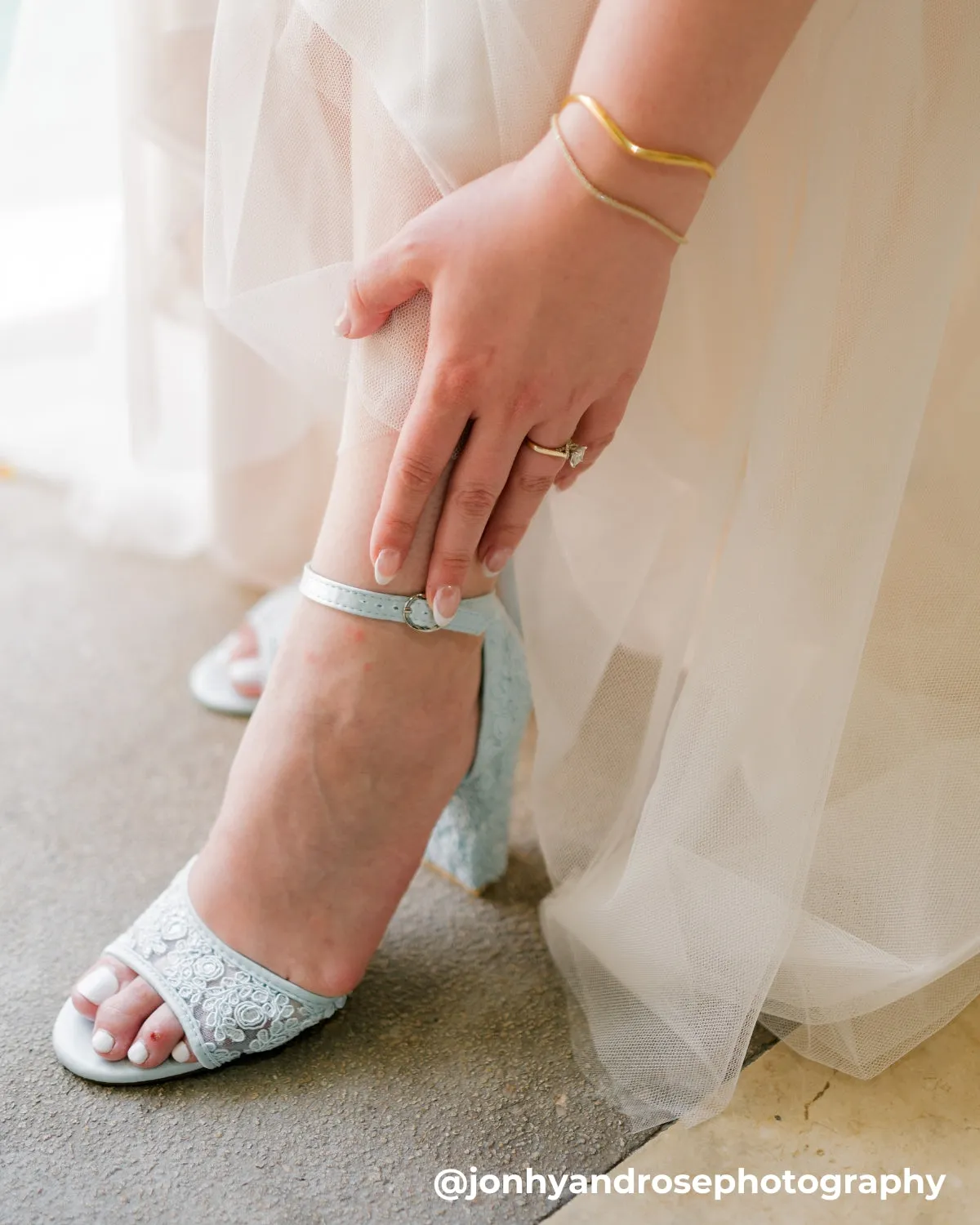 Crochet Lace Block Heel Sandals