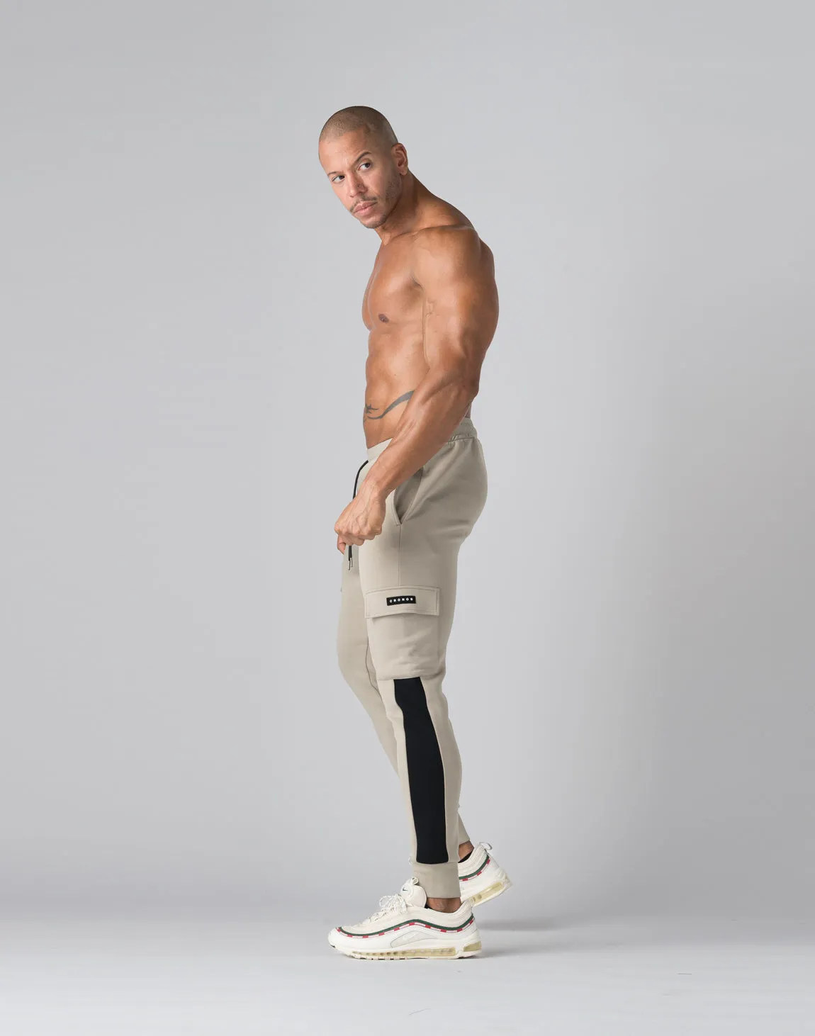 CRONOS Skinny cargo pants【GREIGE】