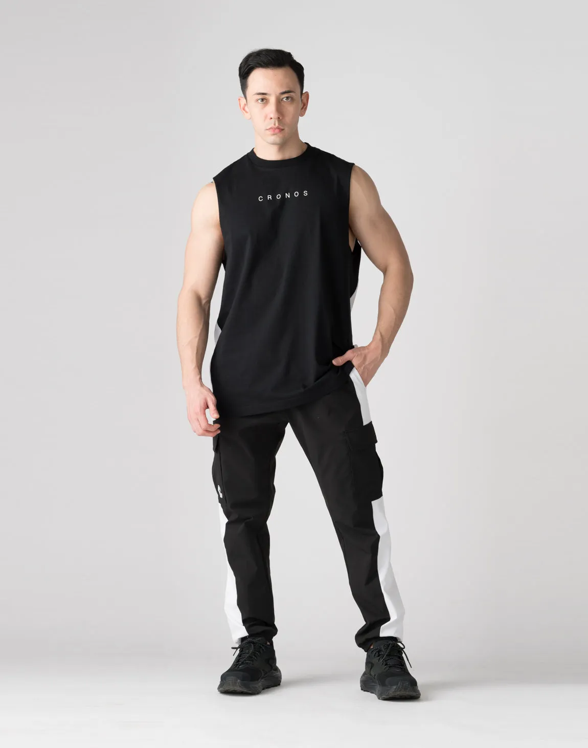 CRONOS Stretch cargo pants【BLACK】