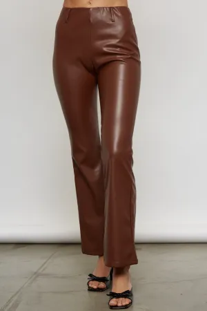 Crop Flare Eco Leather Pant