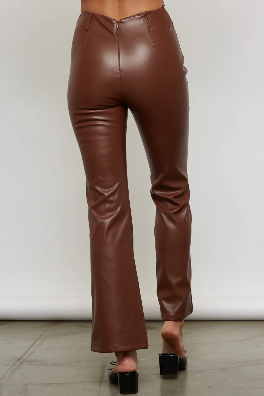 Crop Flare Eco Leather Pant