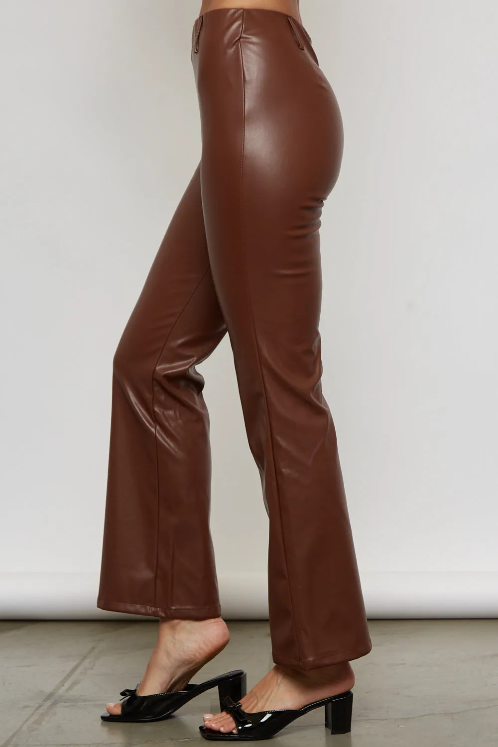 Crop Flare Eco Leather Pant