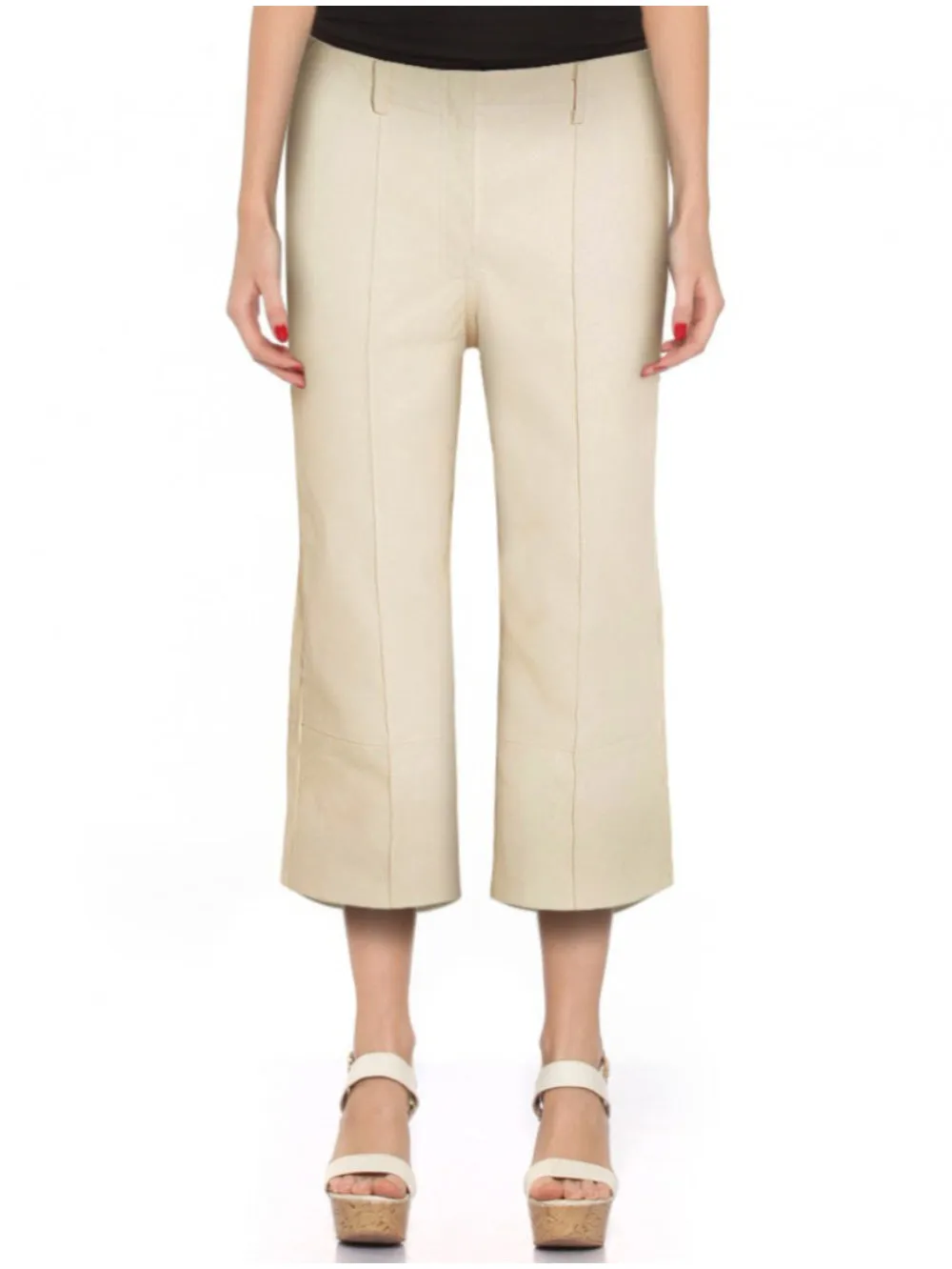 Cropped Leather Culottes