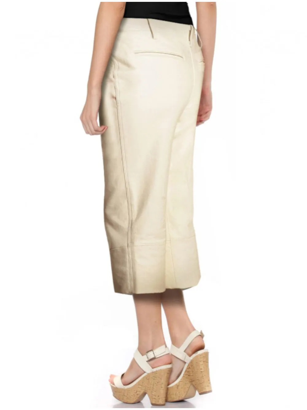 Cropped Leather Culottes