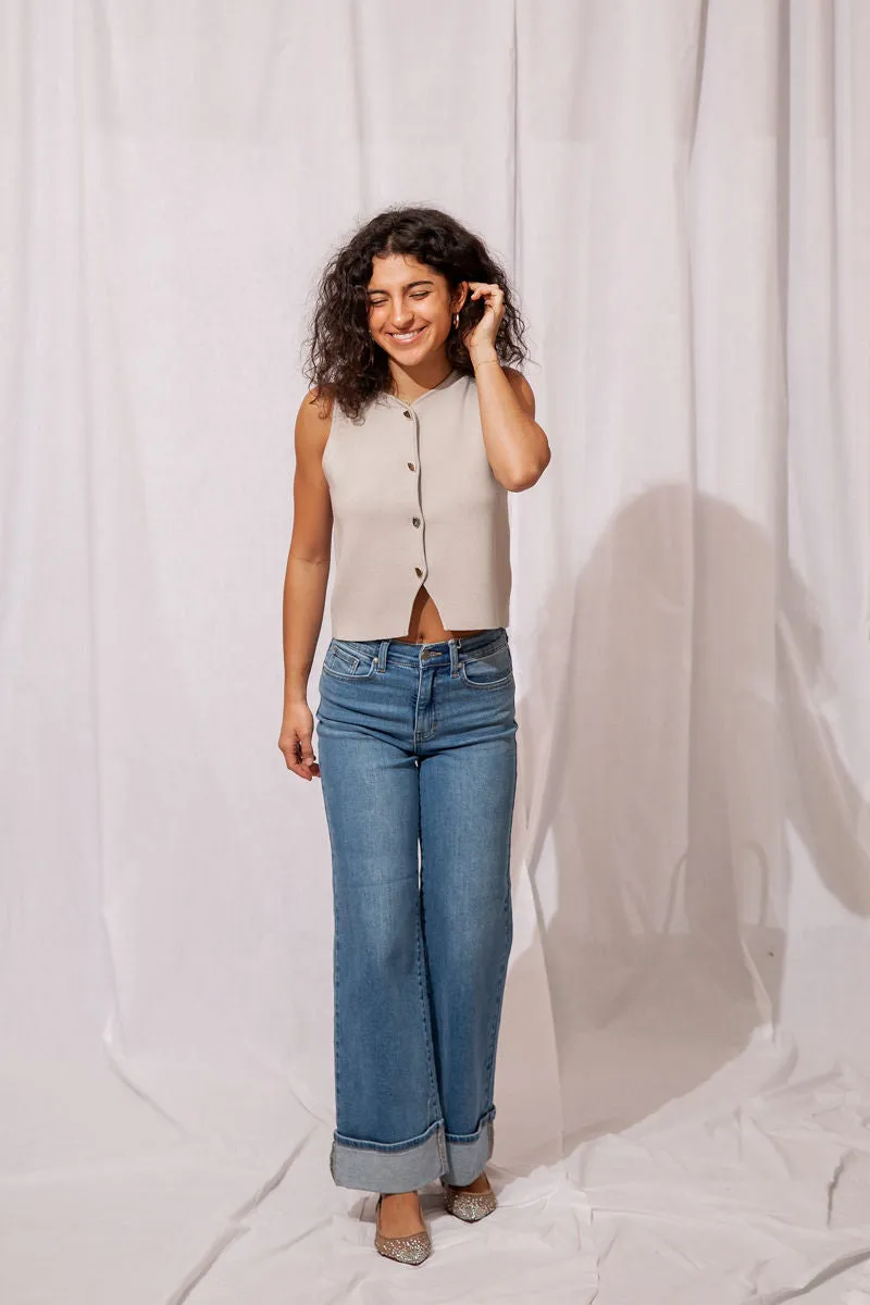 Cuffed Palazzo Jean