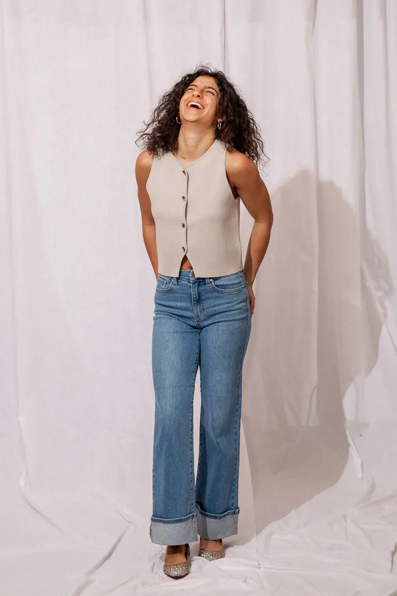 Cuffed Palazzo Jean