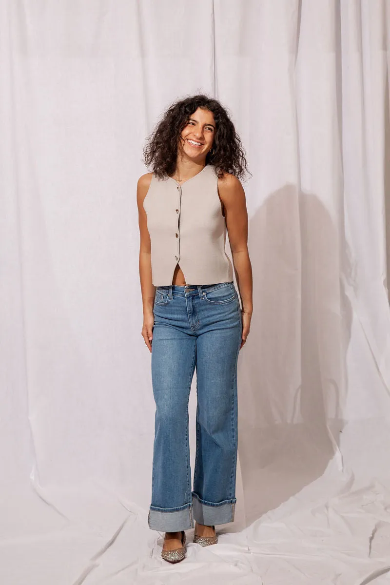 Cuffed Palazzo Jean