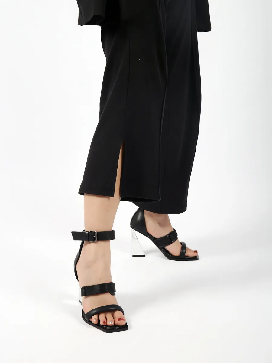 Daisymae Ankle Strap Black Heel