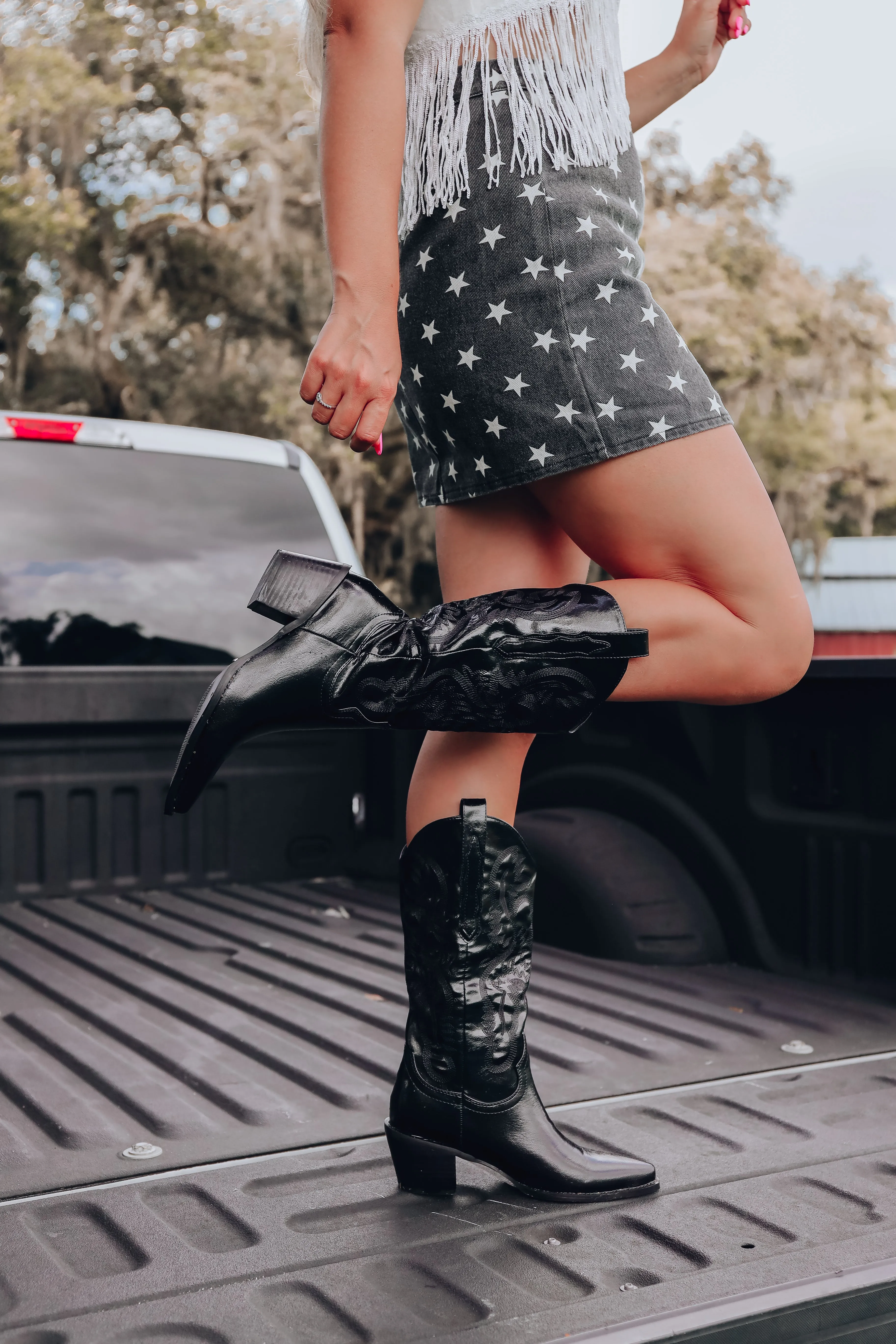 Danilo Cowgirl Boots - Black
