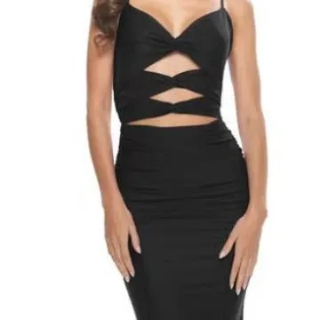 Delta Formal Stylish Cutout Glitter Dress