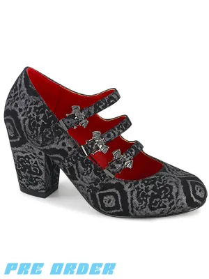DEMONIA VIVIKA-38 - SILVER VEGAN LEATHER ✰ PRE ORDER ✰