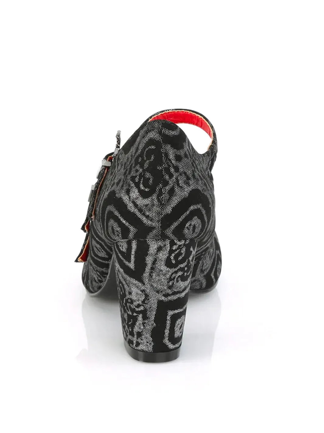 DEMONIA VIVIKA-38 - SILVER VEGAN LEATHER ✰ PRE ORDER ✰