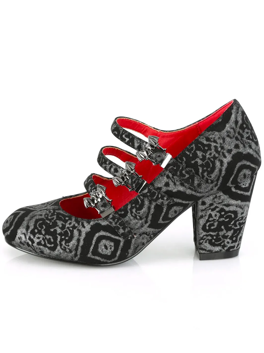 DEMONIA VIVIKA-38 - SILVER VEGAN LEATHER ✰ PRE ORDER ✰