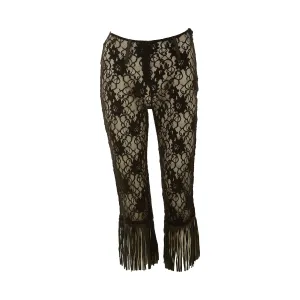 Dolce & Gabbana Black Lace Fringe Pants