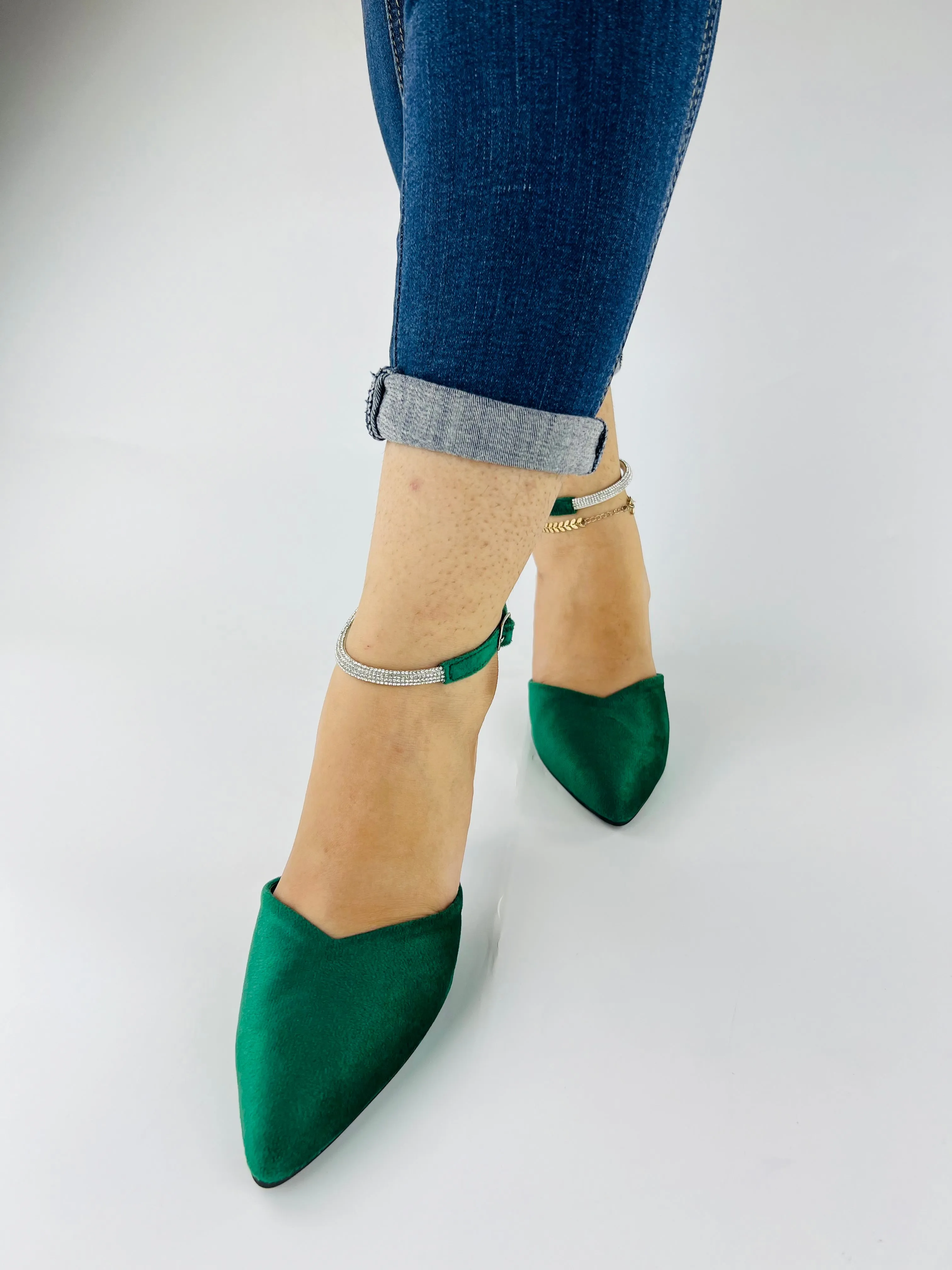 Eden Pointed Toe Ankle Strap Stilettos High Heels-11082