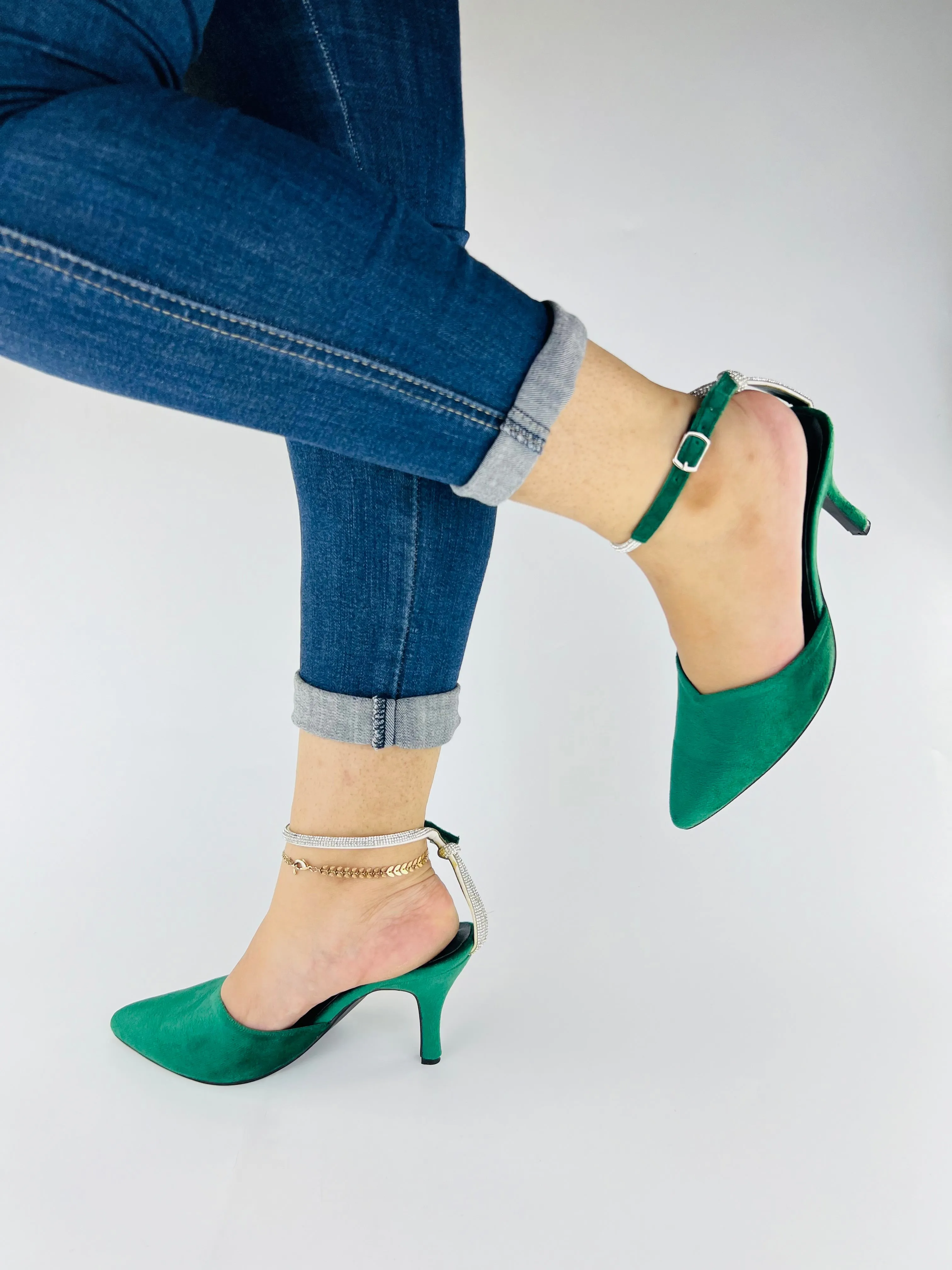 Eden Pointed Toe Ankle Strap Stilettos High Heels-11082