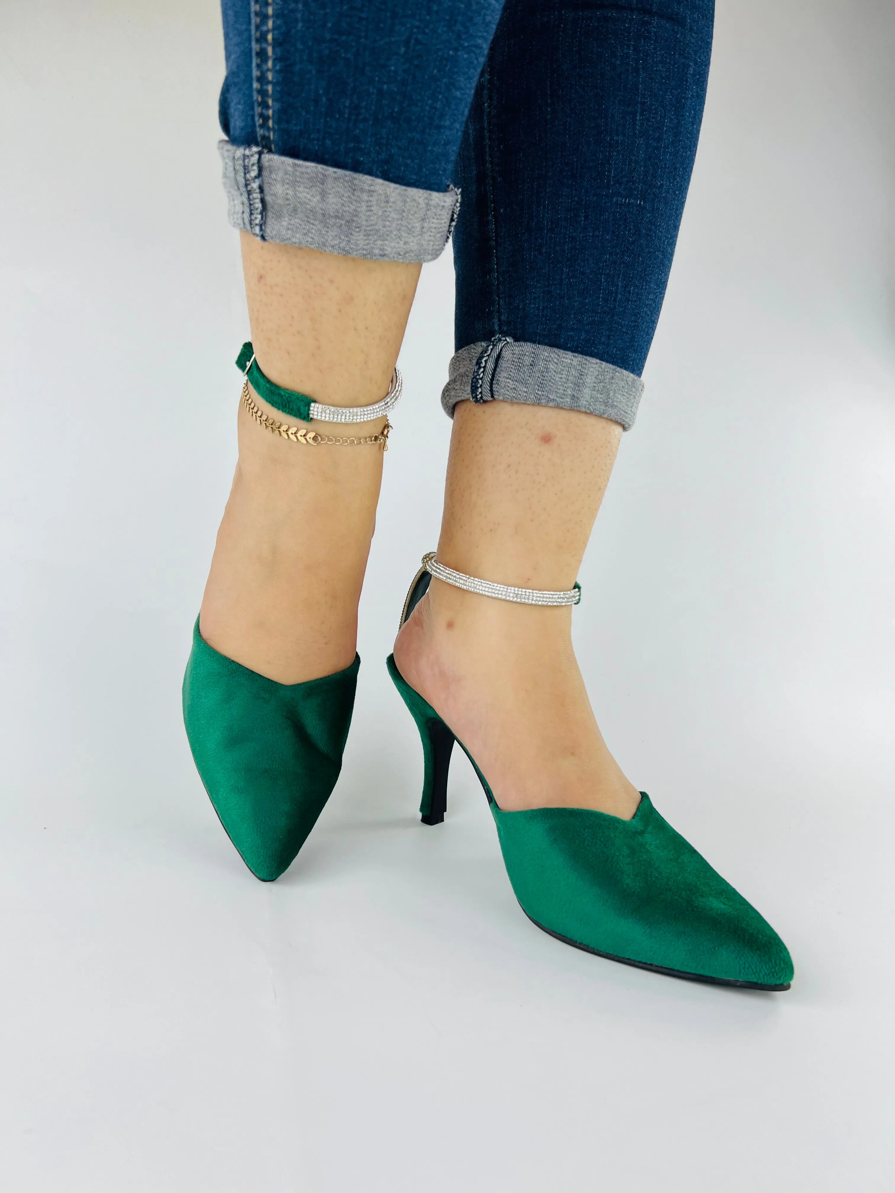 Eden Pointed Toe Ankle Strap Stilettos High Heels-11082