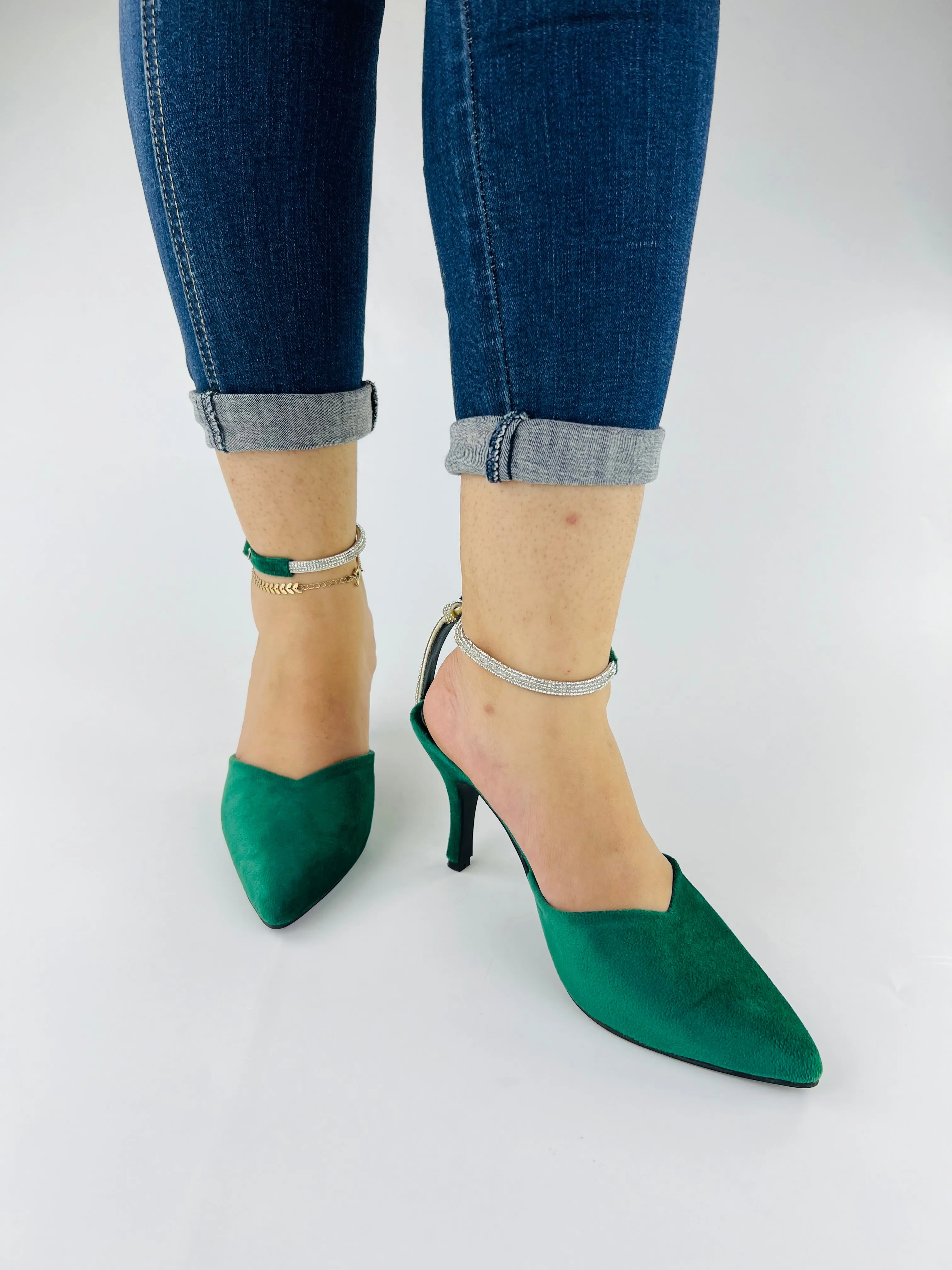 Eden Pointed Toe Ankle Strap Stilettos High Heels-11082