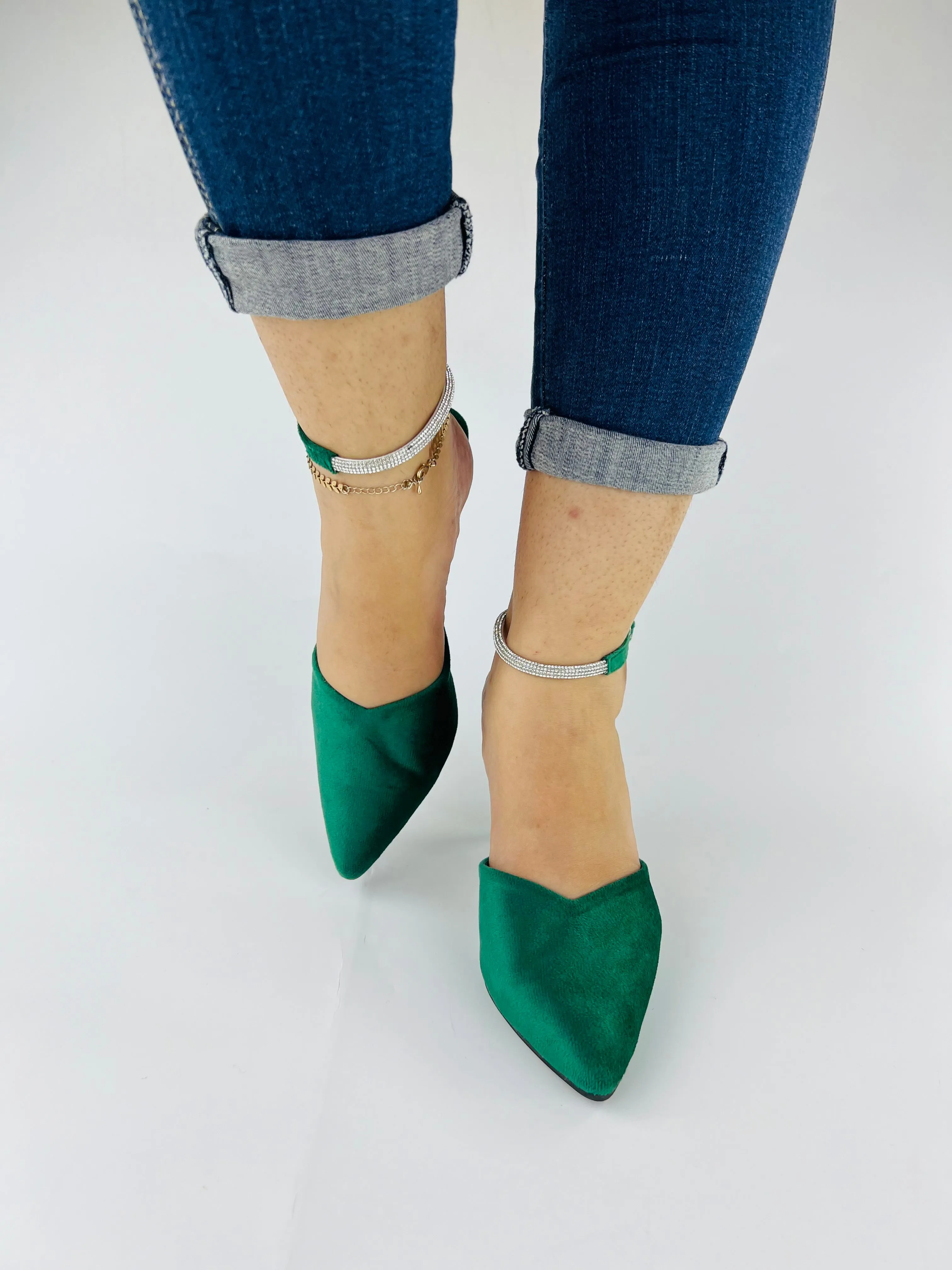 Eden Pointed Toe Ankle Strap Stilettos High Heels-11082