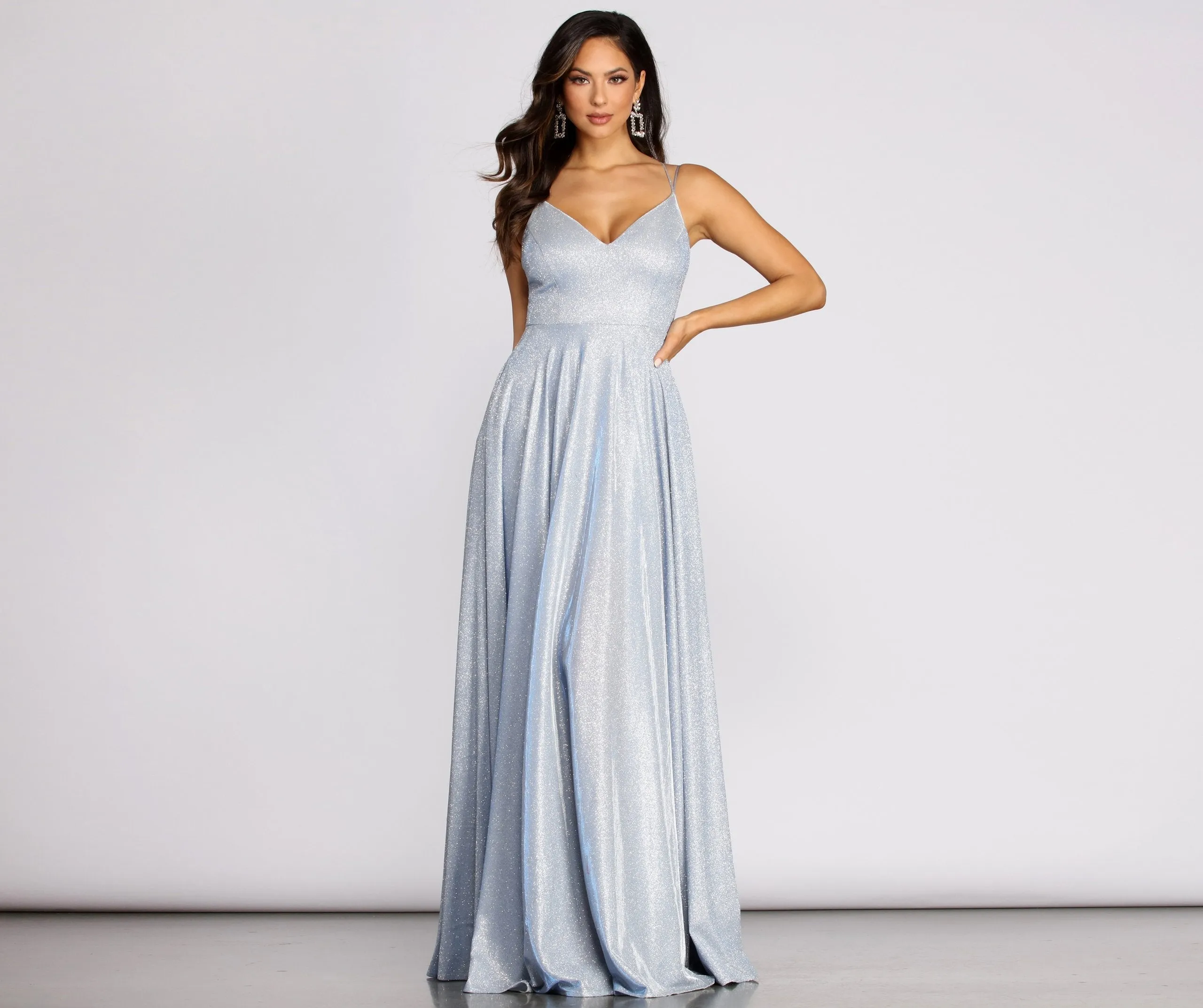 Elana Glitter Stylish A-Line Dress