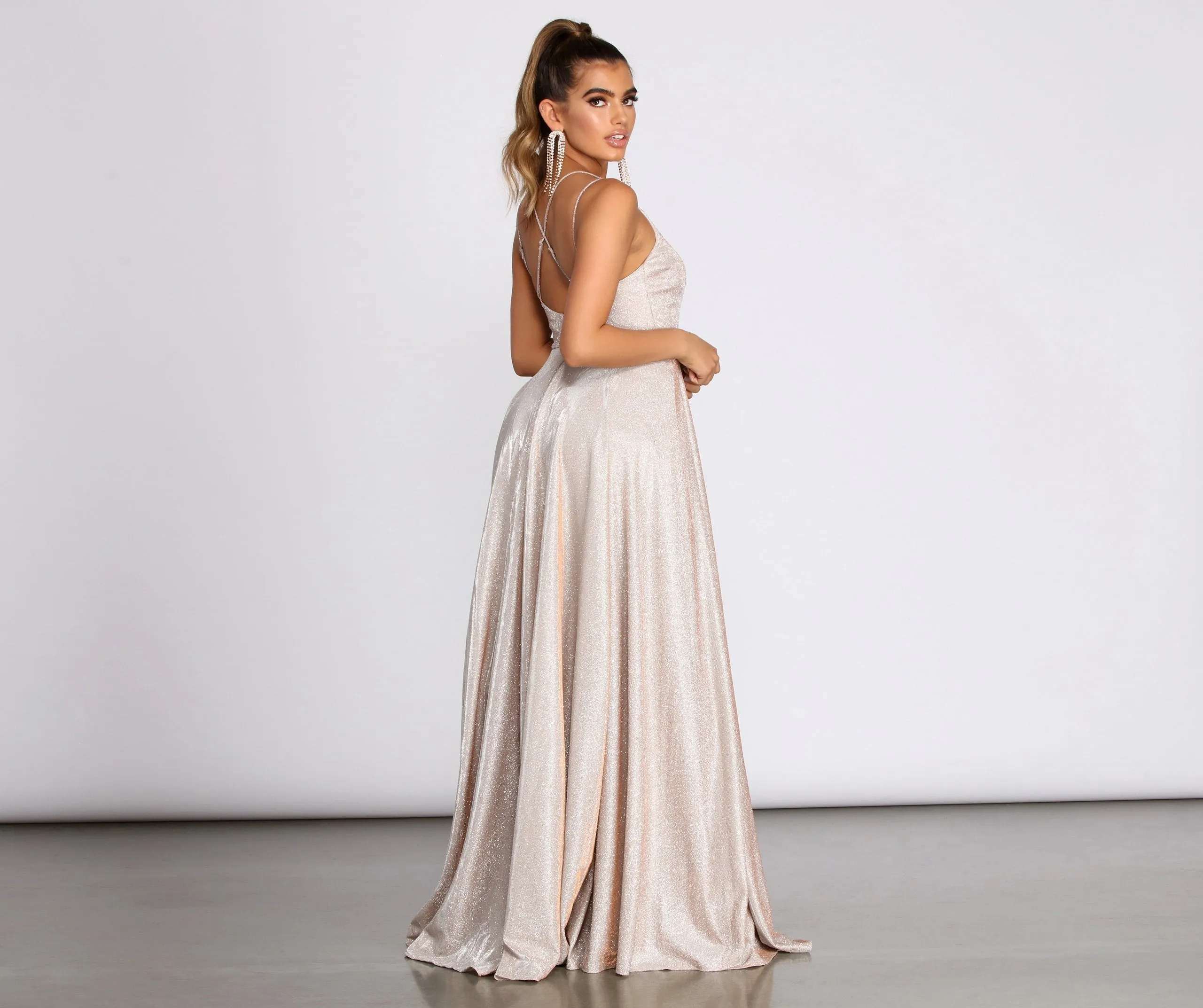 Elana Glitter Stylish A-Line Dress