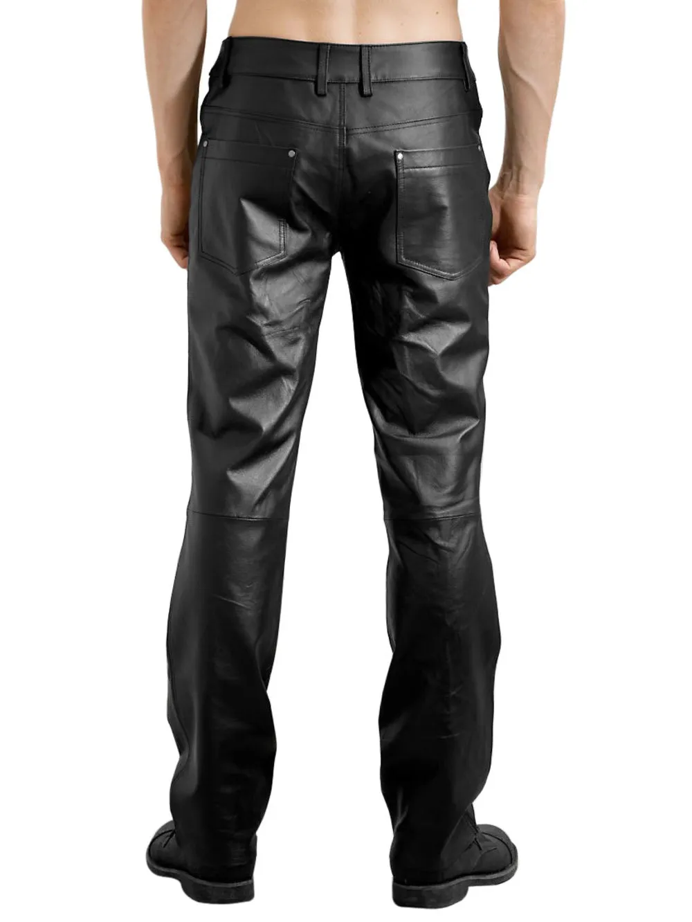 Elegant Style Genuine Leather Pants for Men