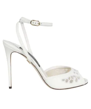 Embroidered leather sandals