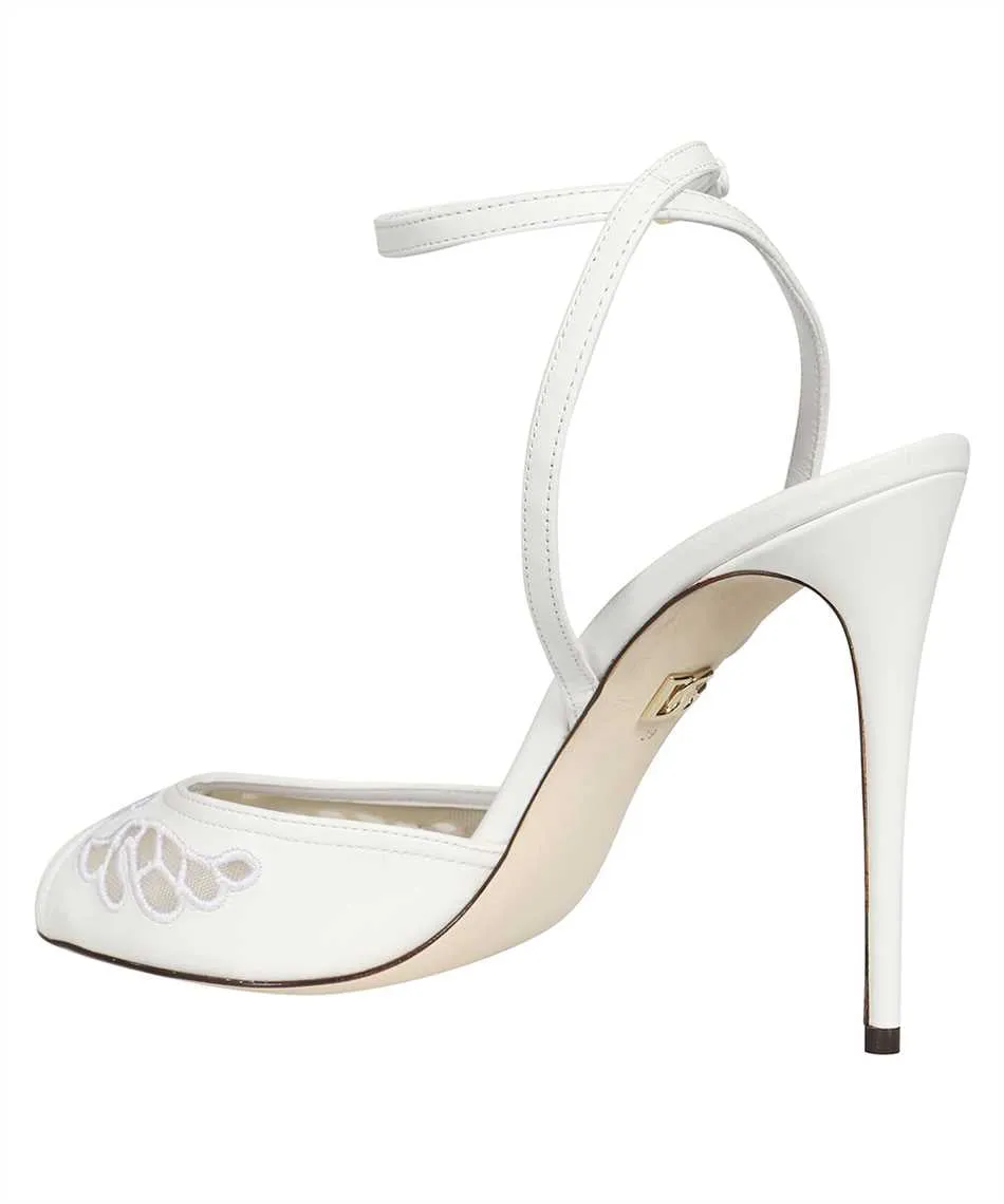 Embroidered leather sandals