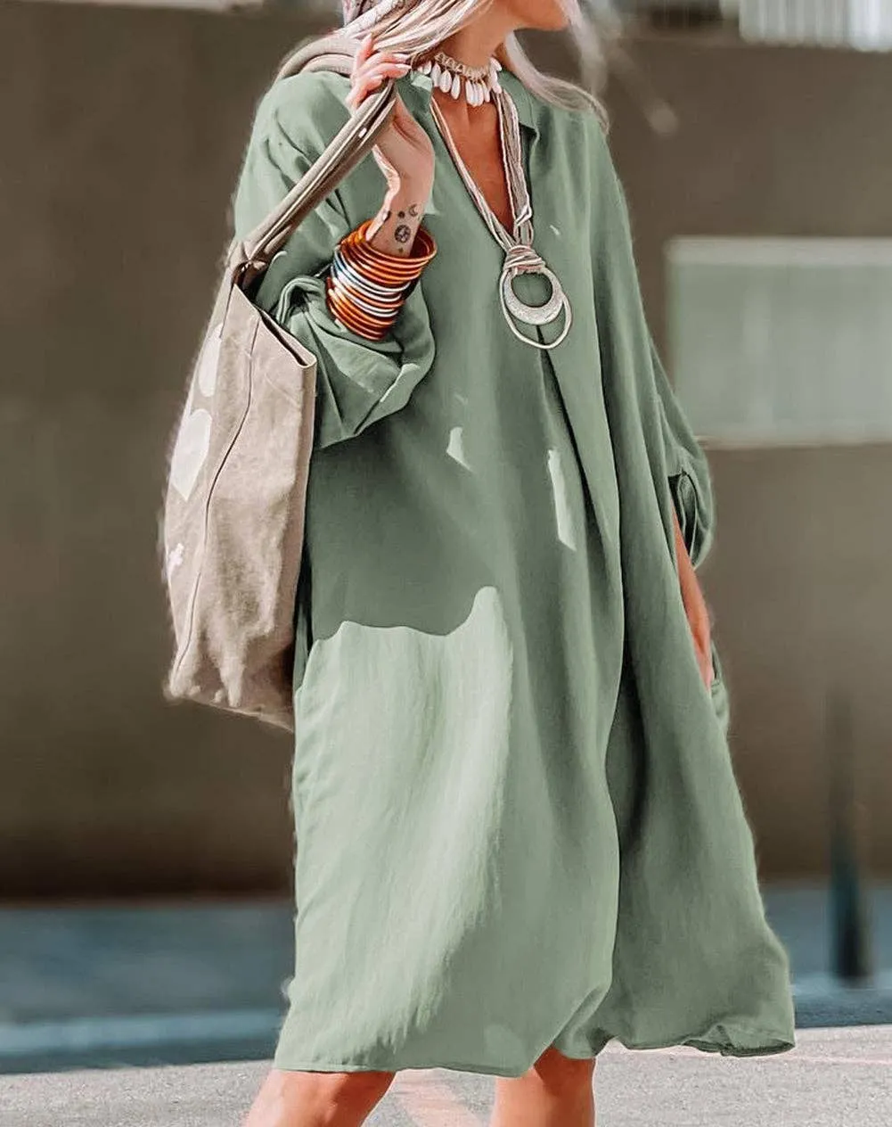 Emilee-Casual Dress-Sage