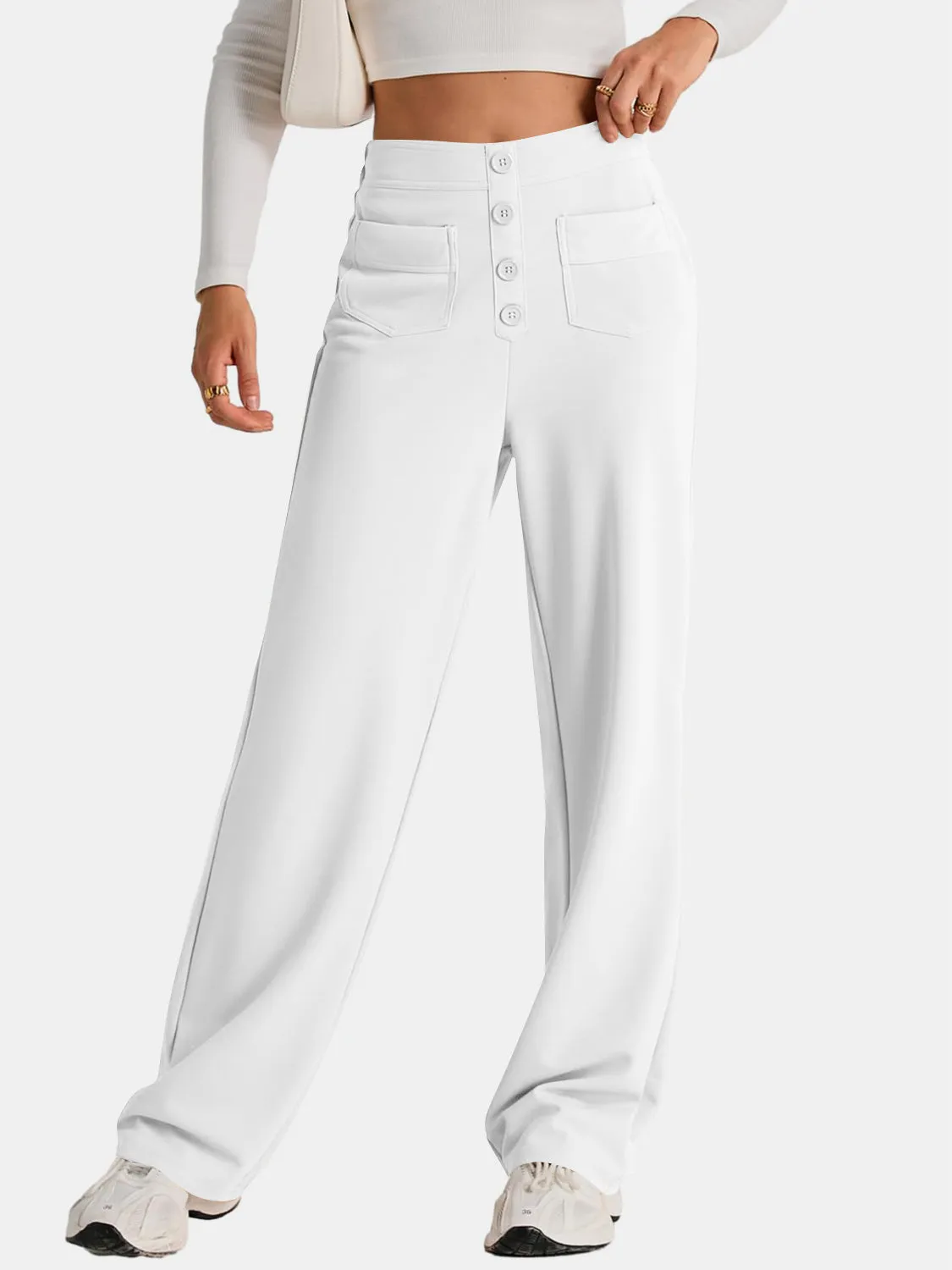 Errand Mom Wide Leg Pants- 8 Colors ( Black, Grey, White, Camel, Khaki, Caramel, Army Green, Gum Leaf)