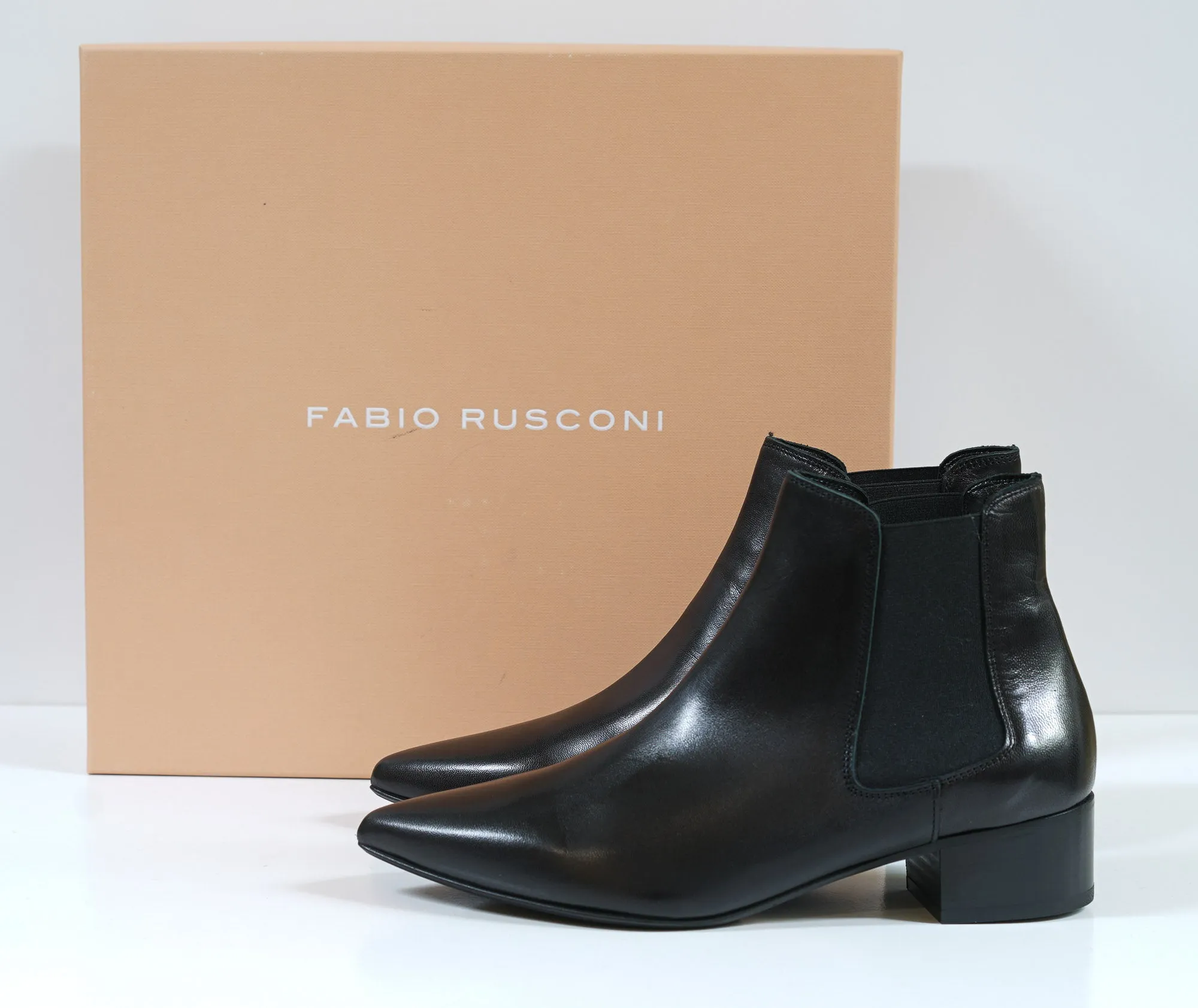 Fabio Rusconi Women's Black Leather Ankle Boot F5559 40% OFF