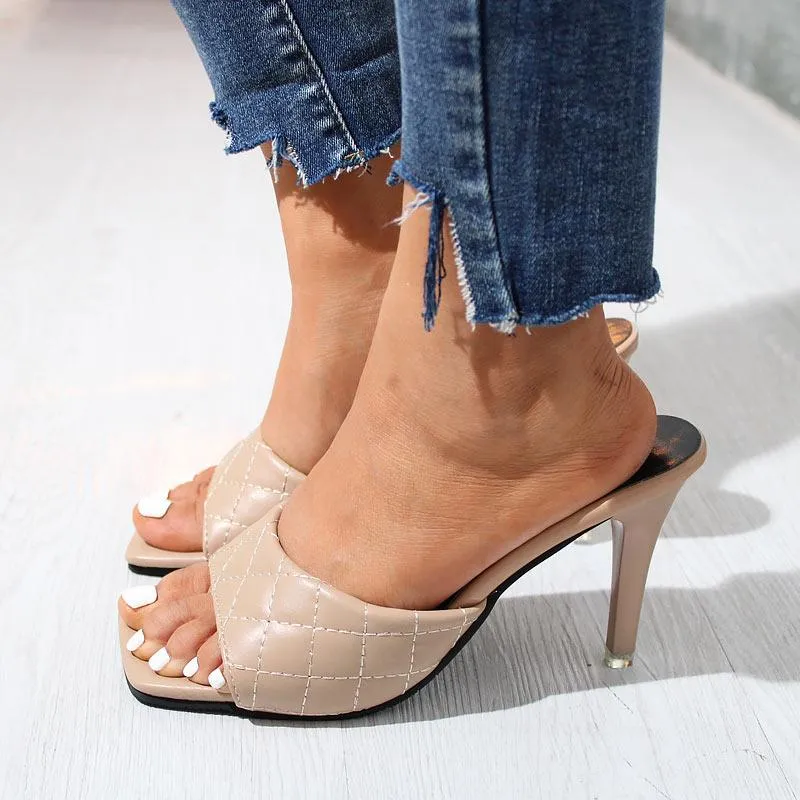 Fashion Lattice Peep Toe Fine High Heels
