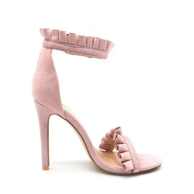 Fashion Women's Ankle Strap High Thin Heels - Purple,Pink,Sliver,Winered
