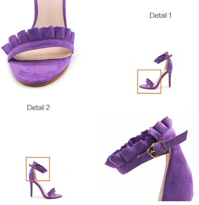 Fashion Women's Ankle Strap High Thin Heels - Purple,Pink,Sliver,Winered