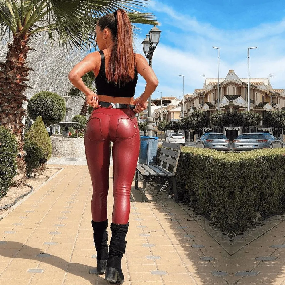Faux Leather Pencil Pants - Slim Fit for a Bodycon Look