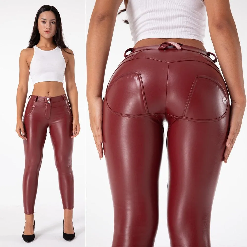 Faux Leather Pencil Pants - Slim Fit for a Bodycon Look